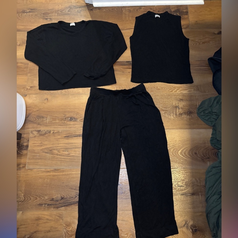 LESET Classic Black 3 pc loungewear set